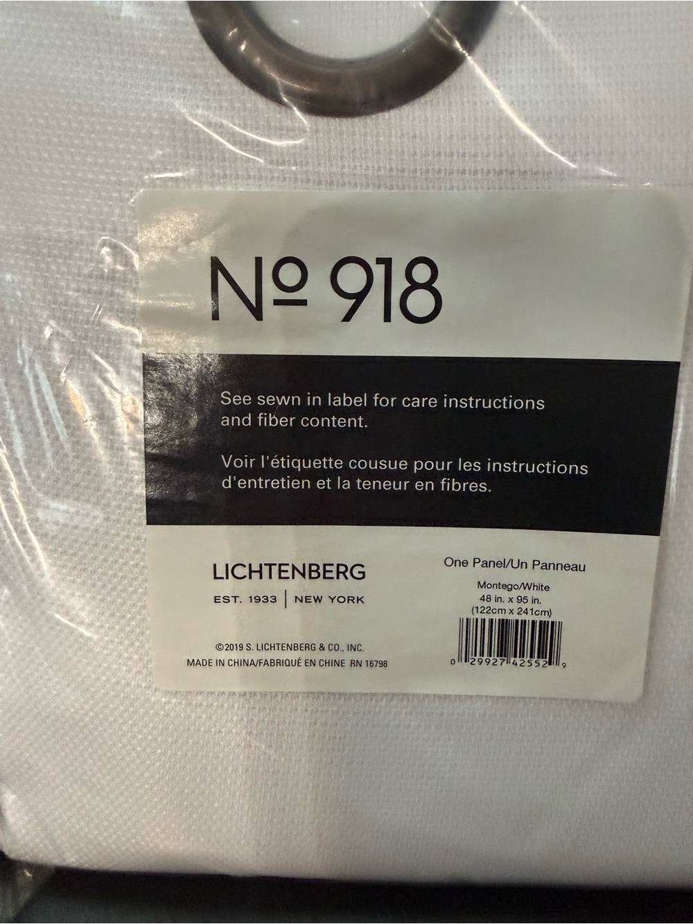 Lichtenberg White Grommet Curtain Panels 48x95 – Set of 4 New - Picture 4 of 4